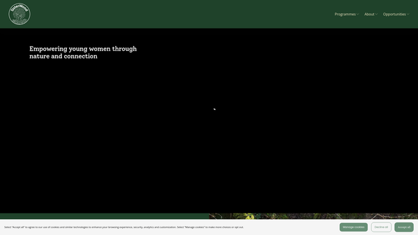 Screenshot of the Sisterwood website