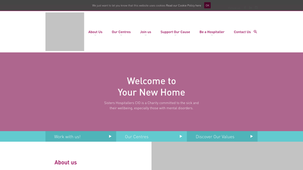 Screenshot of the Sisters Hospitallers Of The Sacred Heart Of Jesus CIO website
