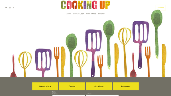 Screenshot of the Cooking Up website