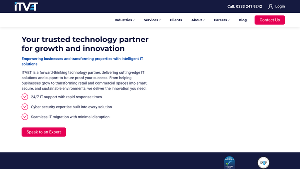 Screenshot of the The ITVET Foundation website