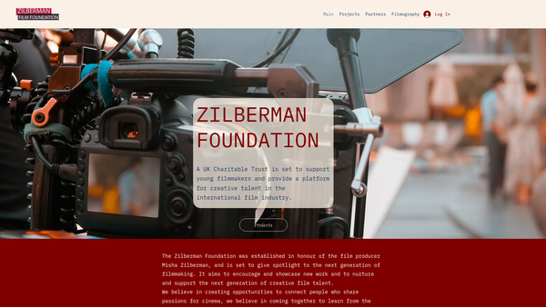 Screenshot of the Zilberman Film Foundation website