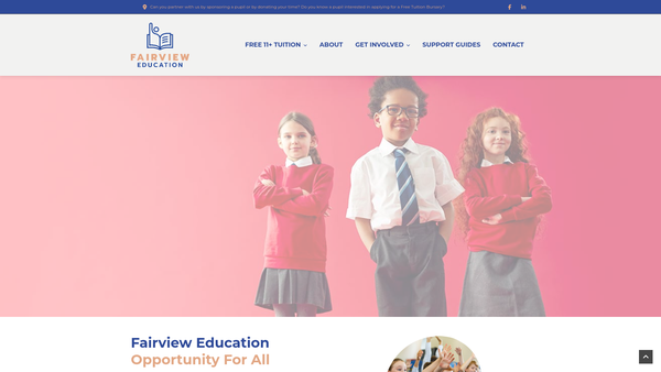 Screenshot of the Fairview Education website