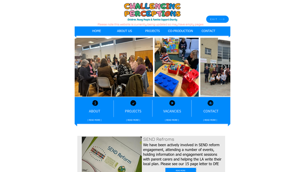 Screenshot of the Challenging Perceptions website