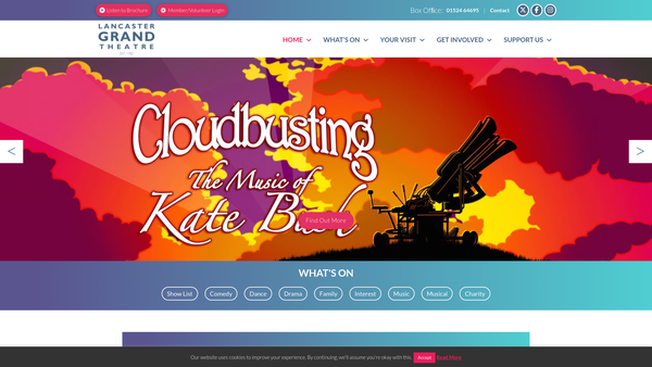 Screenshot of the Lancaster Footlights & Grand Theatre website