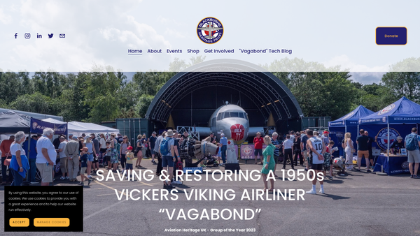 Screenshot of the Blackbushe Heritage Trust website