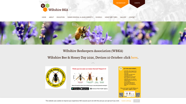 Screenshot of the Wiltshire Beekeepers Association website
