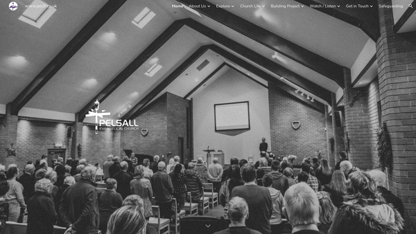 Screenshot of the Pelsall Evangelical Church website