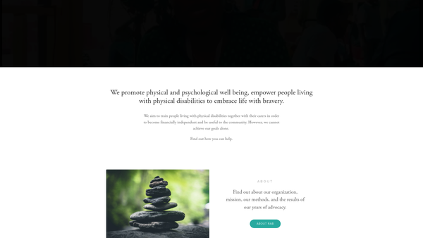 Screenshot of the Rise And Blossom (Rab) website