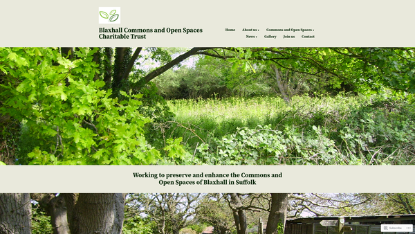 Screenshot of the The Blaxhall Commons And Open Spaces Charitable Trust website