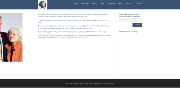 Screenshot of the The Richard Stoker Trust website