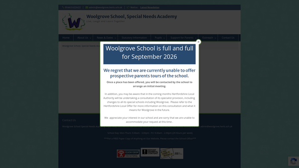 Screenshot of the Fow Friends Of Woolgrove website