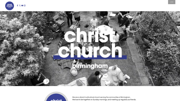 Screenshot of the Christ Church Birmingham website