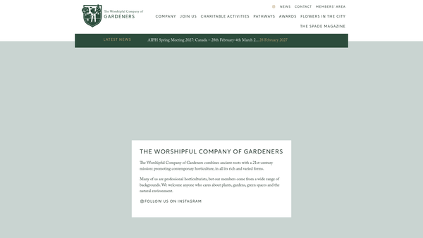 Screenshot of the The Worshipful Company Of Gardeners Of London Charity website