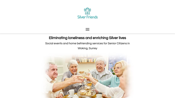 Screenshot of the Silver Friends website