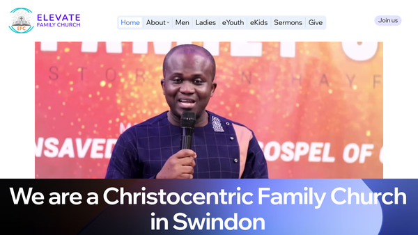 Screenshot of the Elevate Family Church website