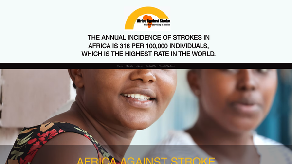 Screenshot of the Africa Against Stroke website