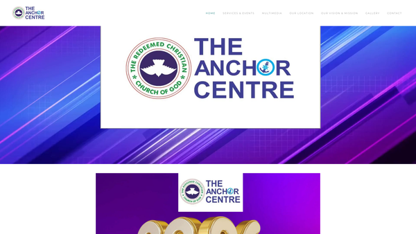 Screenshot of the Rccg, The Anchor Centre website