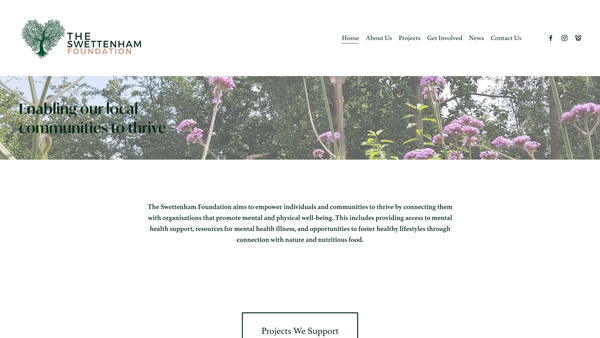 Screenshot of the The Swettenham Foundation website
