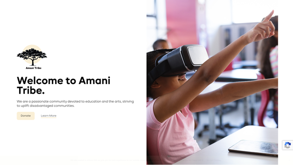 Screenshot of the Amani Tribe website
