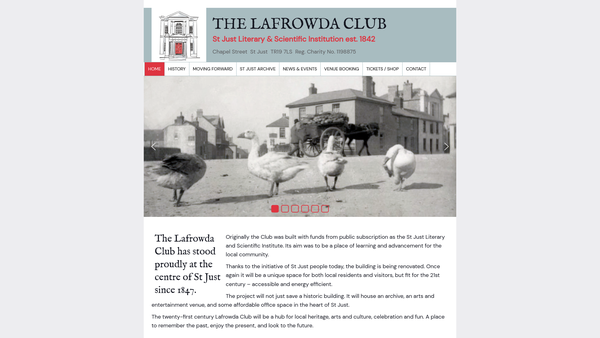 Screenshot of the The Lafrowda Club website