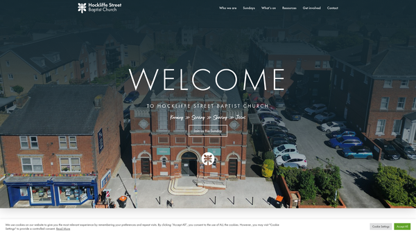 Screenshot of the Hockliffe Street Baptist Church, Leighton Buzzard website