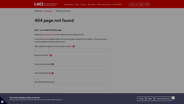 Screenshot of the The Members Benevolent Trust Of The Institute Of Materials, Minerals And Mining website