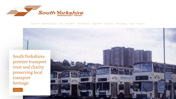 Screenshot of the South Yorkshire Transport Trust website