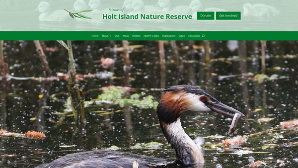 Screenshot of the Friends Of Holt Island Nature Reserve website
