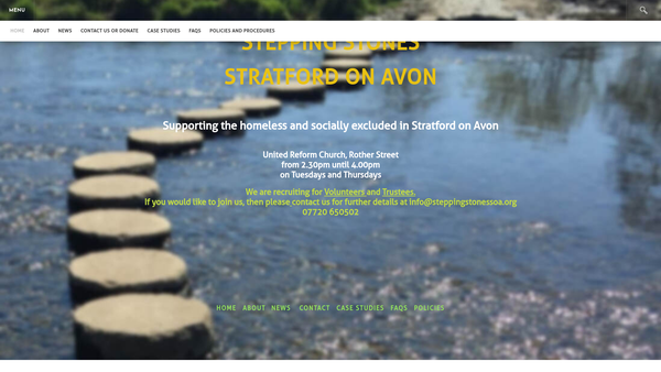Screenshot of the Stepping Stones Stratford On Avon website