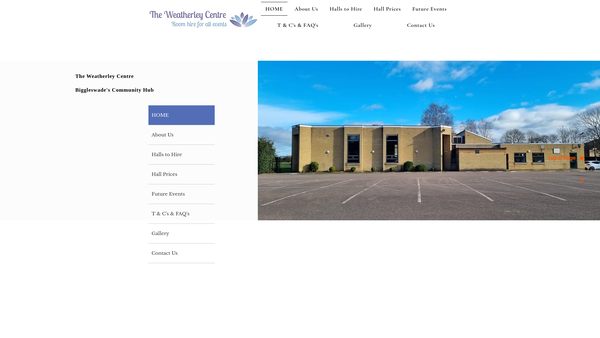 Screenshot of the The Weatherley Centre CIO website