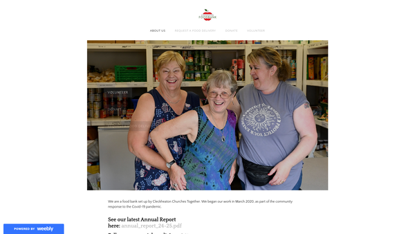 Screenshot of the Cleckheaton Foodbank website