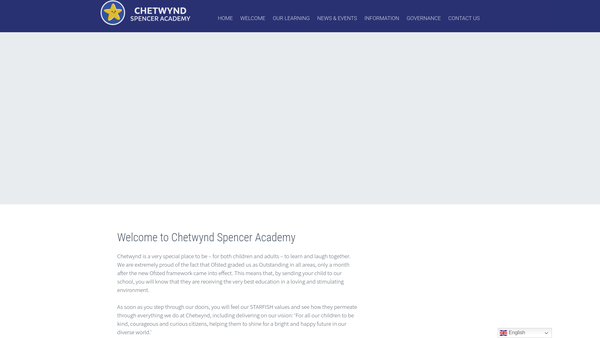 Screenshot of the Chetwynd Fish website