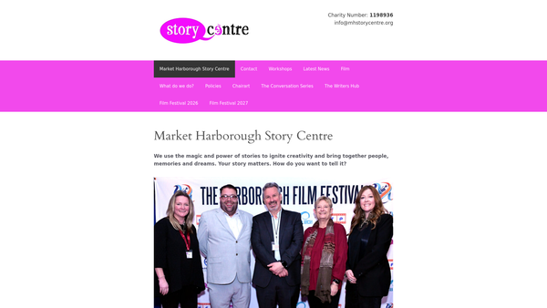 Screenshot of the Market Harborough Story Centre website