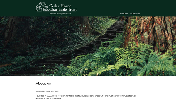 Screenshot of the The Cedar House Charitable Trust website