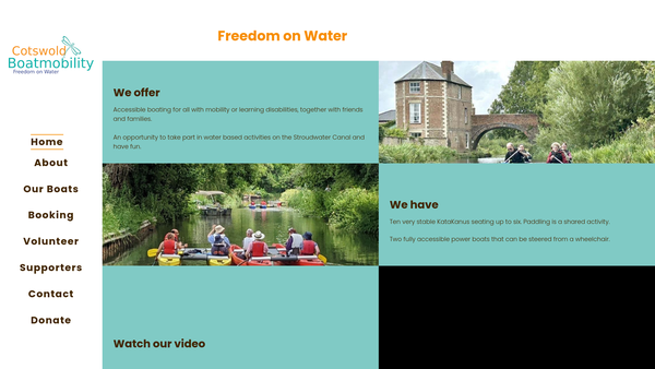 Screenshot of the Cotswold Boatmobility website
