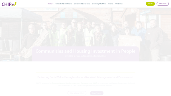 Screenshot of the Communities And Housing Investment In People website