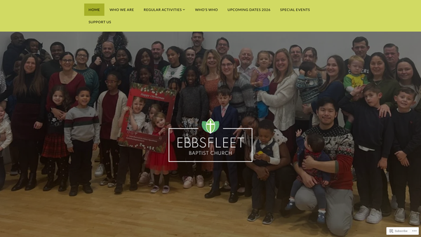 Screenshot of the Ebbsfleet Baptist Church website