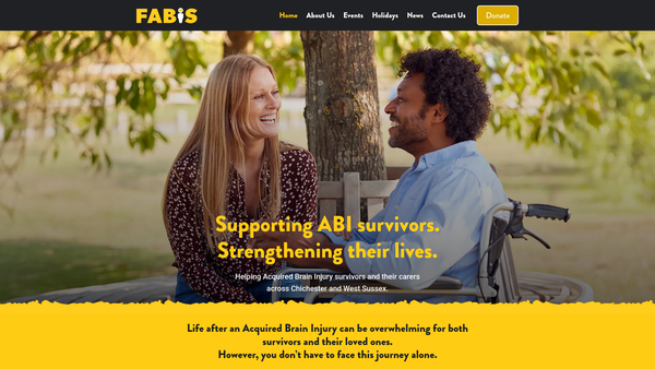 Screenshot of the Friends Of Acquired Brain Injury Survivors website