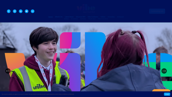 Screenshot of the Vibe Charitable Incorporated Organisation website