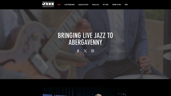 Screenshot of the Black Mountain Jazz website