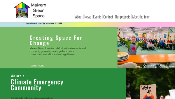 Screenshot of the Malvern Green Space website