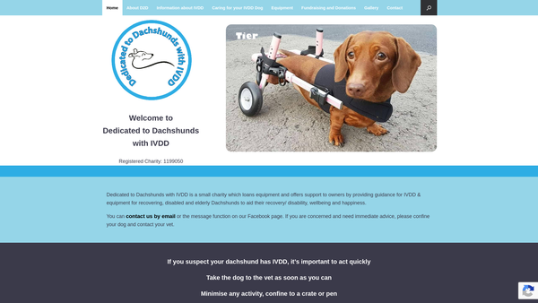 Screenshot of the Dedicated To Dachshunds With Ivdd website