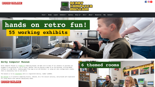 Screenshot of the Derby Computer Museum website