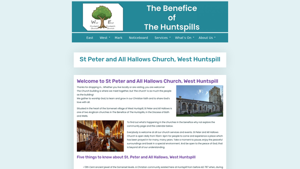 Screenshot of the The Parochial Church Council Of The Ecclesiastical Parish Of West Huntspill website