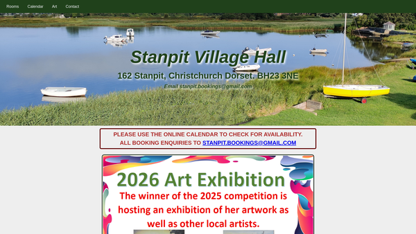 Screenshot of the The Stanpit Village Hall Trust website