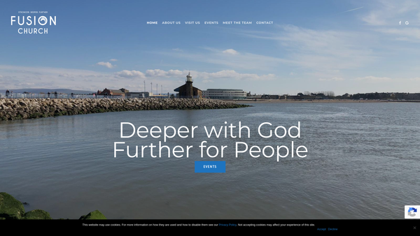 Screenshot of the Fusion Church website