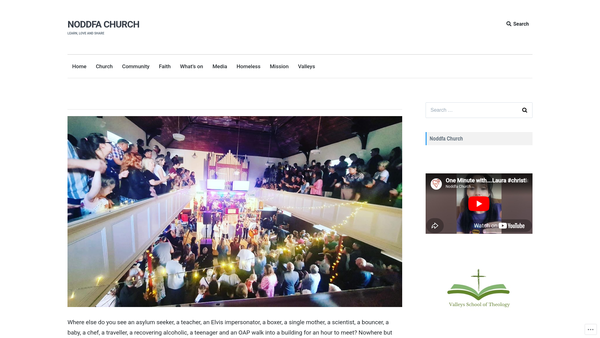 Screenshot of the Noddfa Baptist Church website