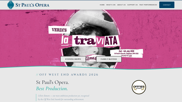 Screenshot of the St Paul's Opera website
