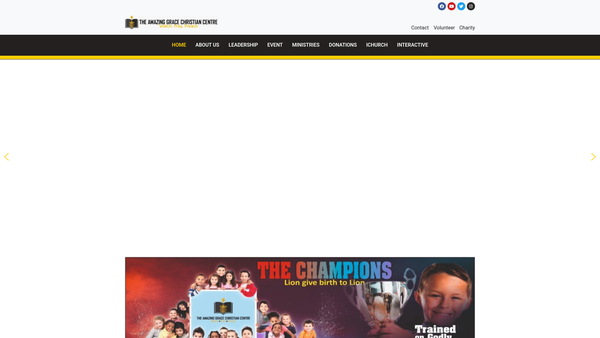 Screenshot of the The Amazing Grace Christian Centre website