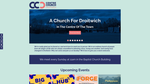 Screenshot of the Centre Church Droitwich website